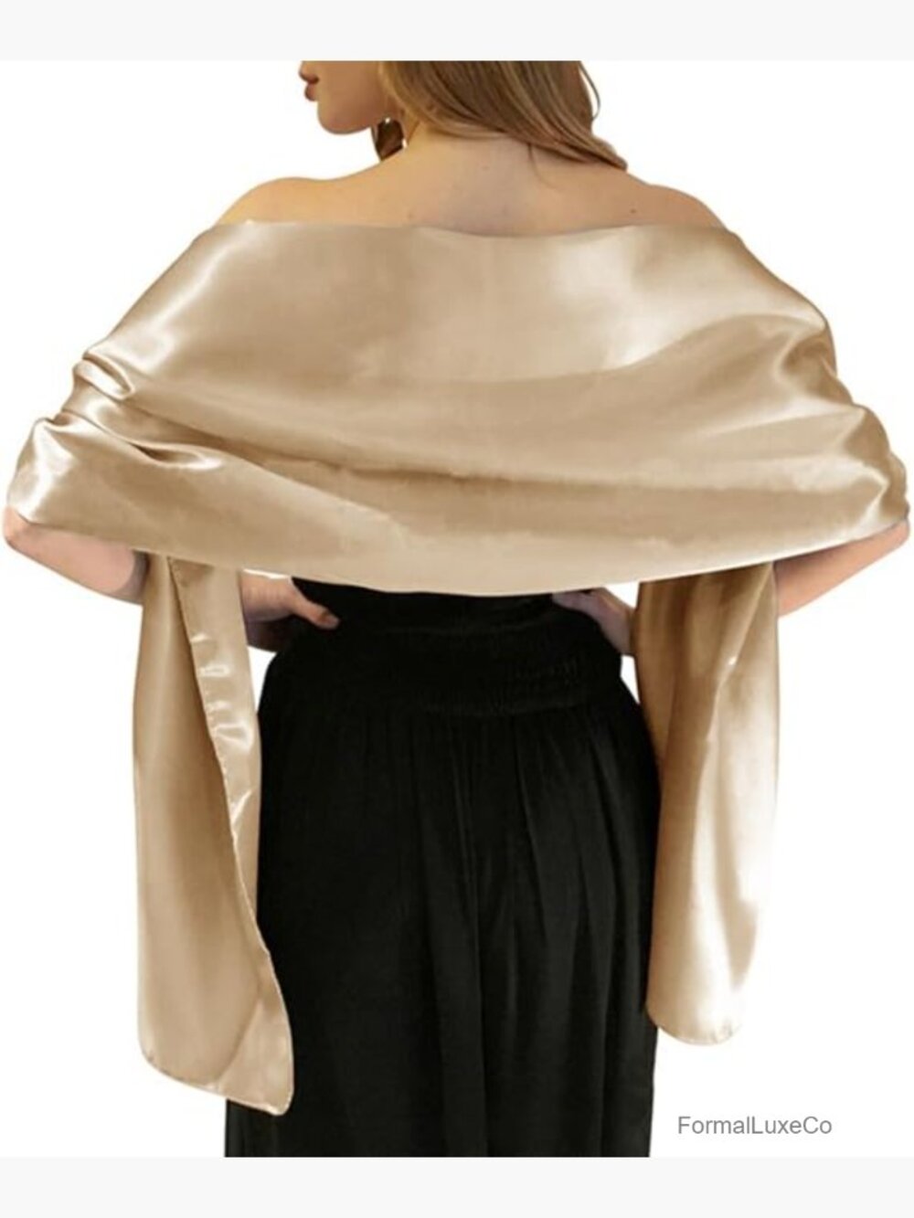 Extra Long Satin Shawl Wrap for Formal Occasions